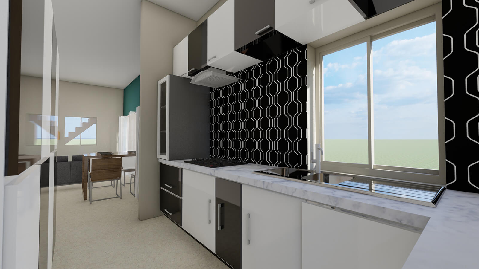 L-Shaped Modular Kitchen